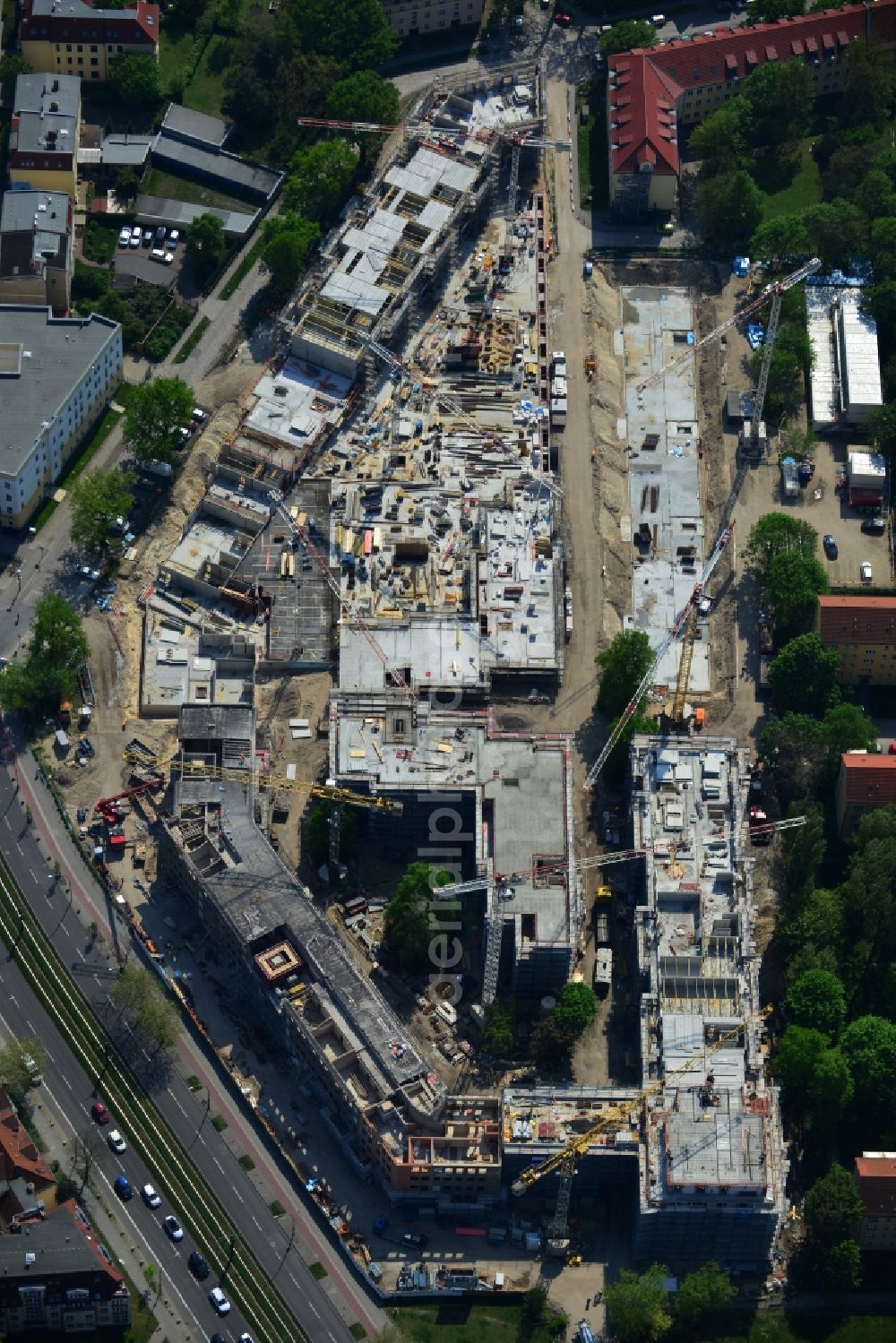 Berlin OT Karlshorst from above - View of the new construction of residential buildings in the district of Karlshorst in Berlin