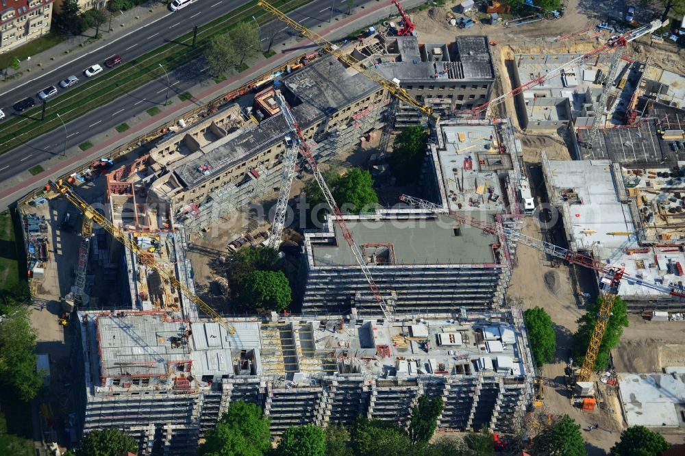 Aerial image Berlin OT Karlshorst - View of the new construction of residential buildings in the district of Karlshorst in Berlin