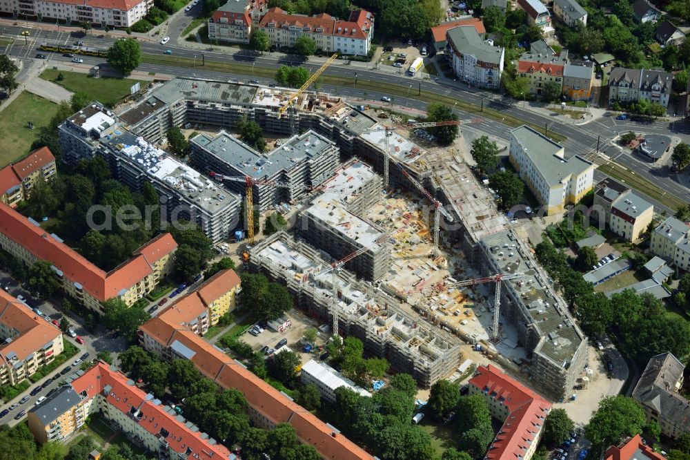 Berlin OT Karlshorst from the bird's eye view: View of the new construction of residential buildings in the district of Karlshorst in Berlin