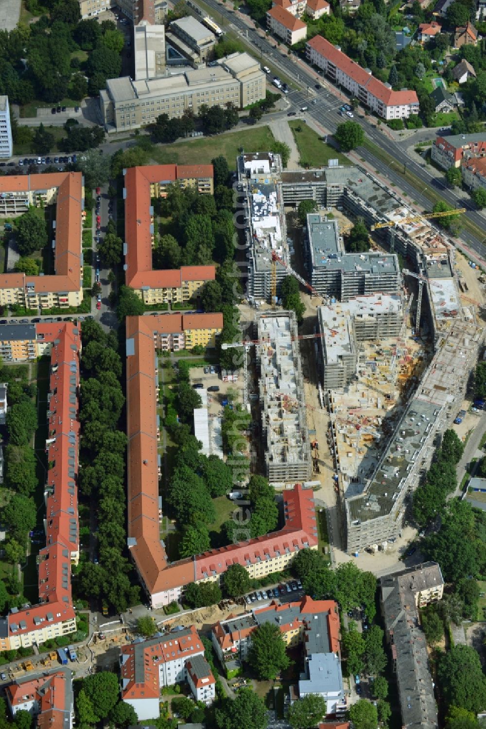 Aerial photograph Berlin OT Karlshorst - View of the new construction of residential buildings in the district of Karlshorst in Berlin