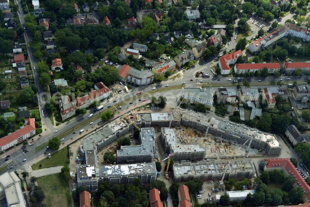 Berlin OT Karlshorst from the bird's eye view: View of the new construction of residential buildings in the district of Karlshorst in Berlin