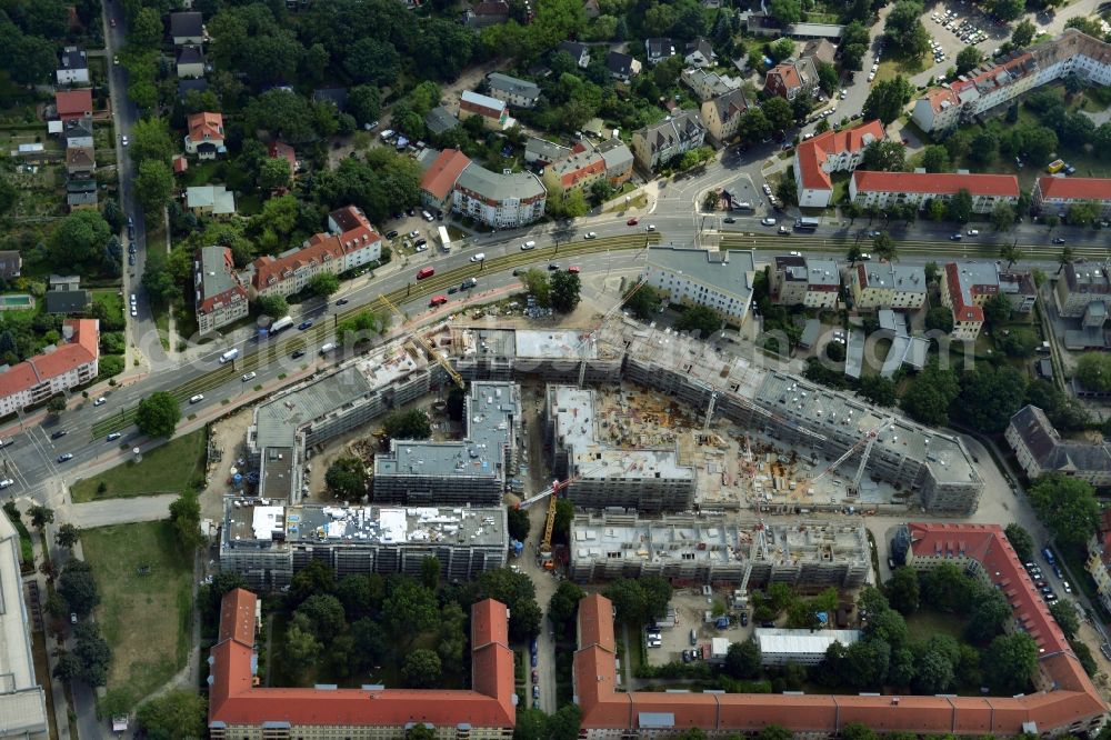 Aerial image Berlin OT Karlshorst - View of the new construction of residential buildings in the district of Karlshorst in Berlin