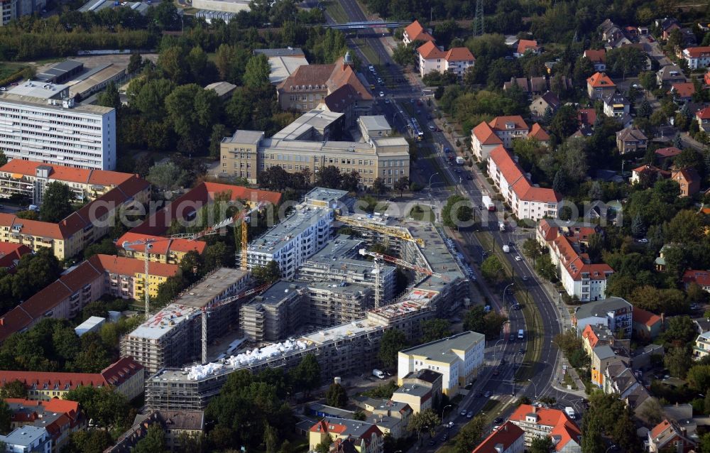 Berlin OT Karlshorst from the bird's eye view: View of the new construction of residential buildings in the district of Karlshorst in Berlin