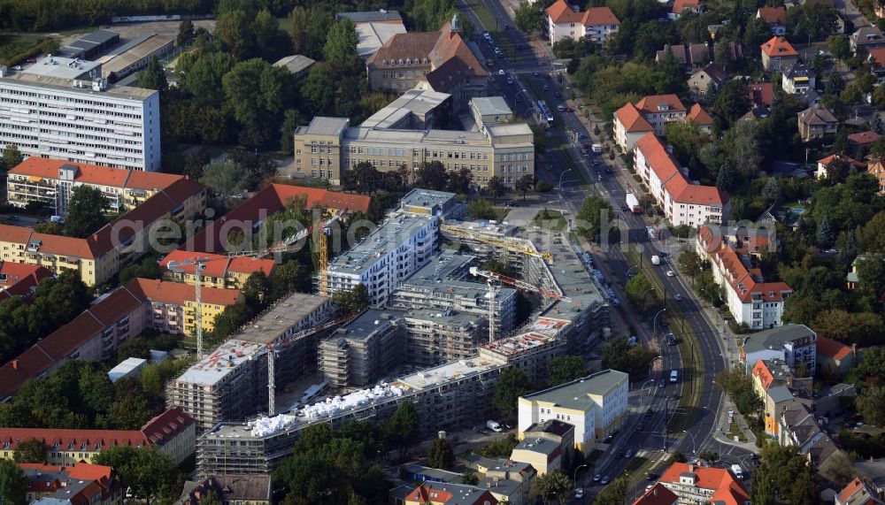 Aerial image Berlin OT Karlshorst - View of the new construction of residential buildings in the district of Karlshorst in Berlin