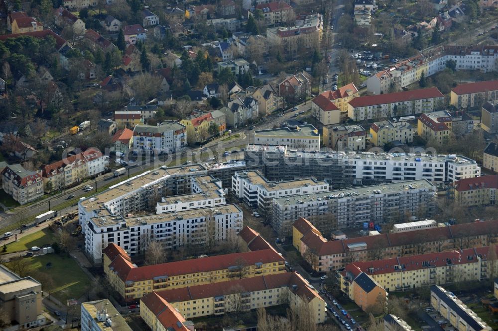 Aerial image Berlin Karlshorst - View of the new construction of residential buildings in the district of Karlshorst in Berlin