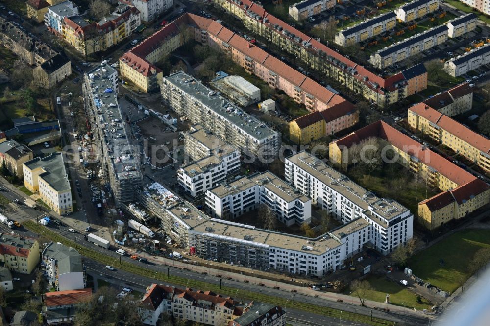 Berlin Karlshorst from the bird's eye view: View of the new construction of residential buildings in the district of Karlshorst in Berlin