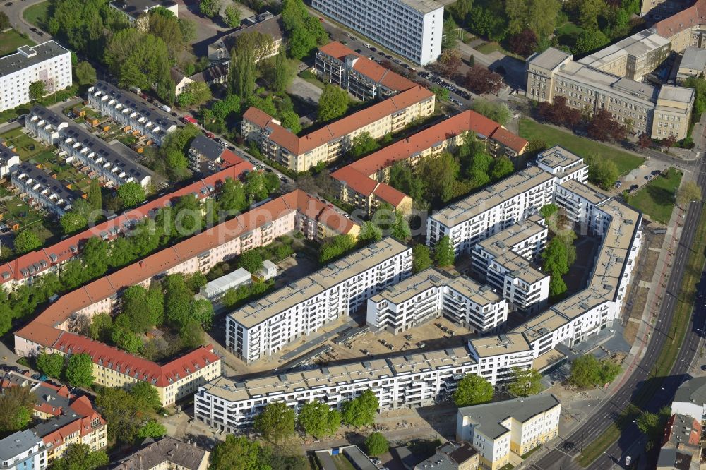 Berlin, Karlshorst from above - View of the residential buildings in the district of Karlshorst in Berlin