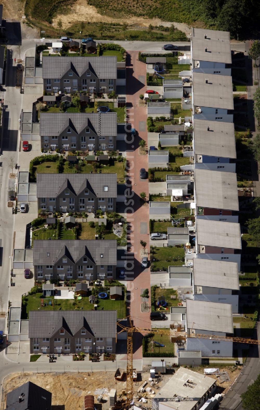 Bochum from above - New build housing development of single-family homes in Bochum in North Rhine-Westphalia