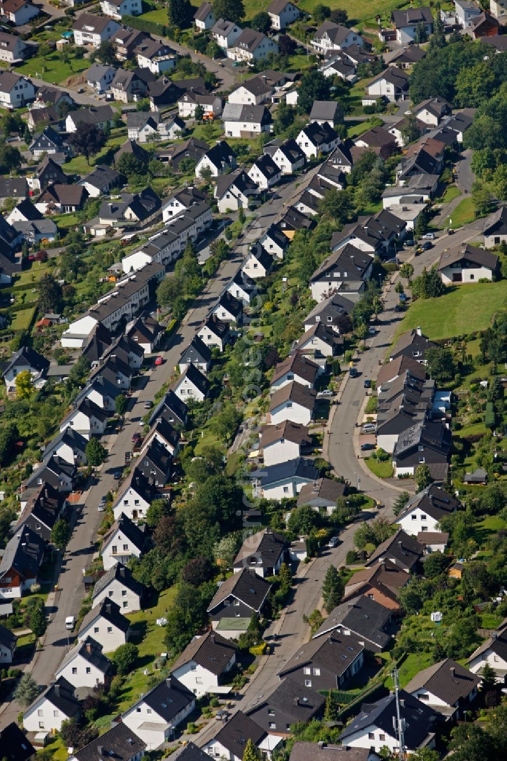 Olpe from above - New build housing development on the Bodelschwingstrasse in Olpe in North Rhine-Westphalia