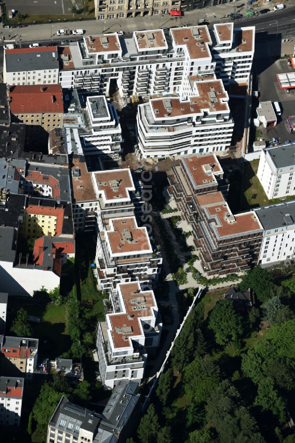 Aerial photograph Berlin - Residential area The Garden at the Liesenstrasse in the Mitte district of Berlin