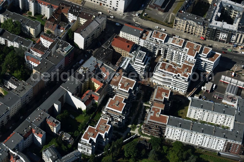 Aerial image Berlin - Residential area The Garden at the Liesenstrasse in the Mitte district of Berlin