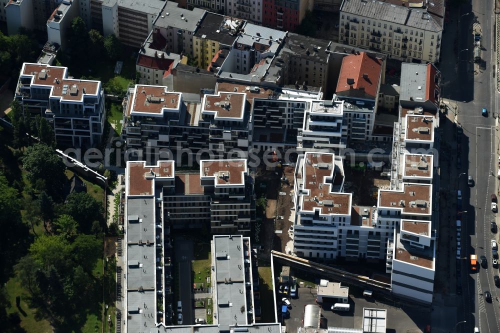 Berlin from above - Residential area The Garden at the Liesenstrasse in the Mitte district of Berlin