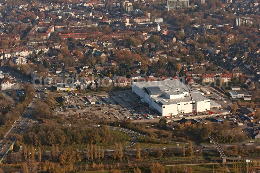 Aerial image Herne - View of the new construction of the furniture shop Zurbrueggen Wohnzentrum in herne in the state North Rhine-Westphalia