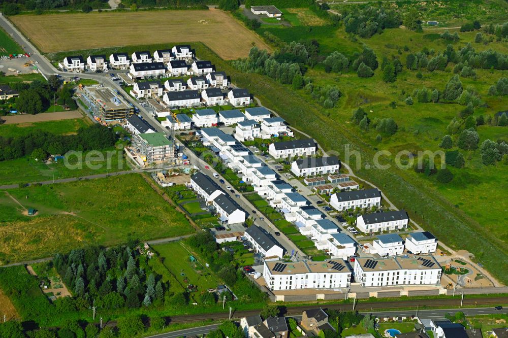 Hersel from above - Development area for single-family houses in Bornheim-Hersel in the state North Rhine-Westphalia, Germany