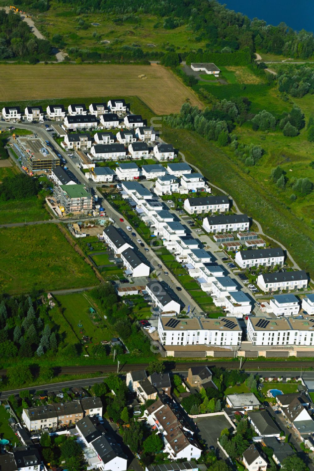 Aerial image Hersel - Development area for single-family houses in Bornheim-Hersel in the state North Rhine-Westphalia, Germany