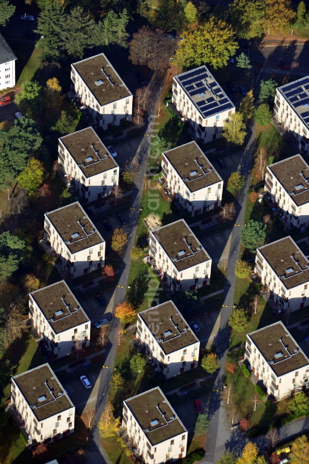 Aerial image Berlin OT Dahlem - View of a housing estate in the district of Dahlem in Berlin