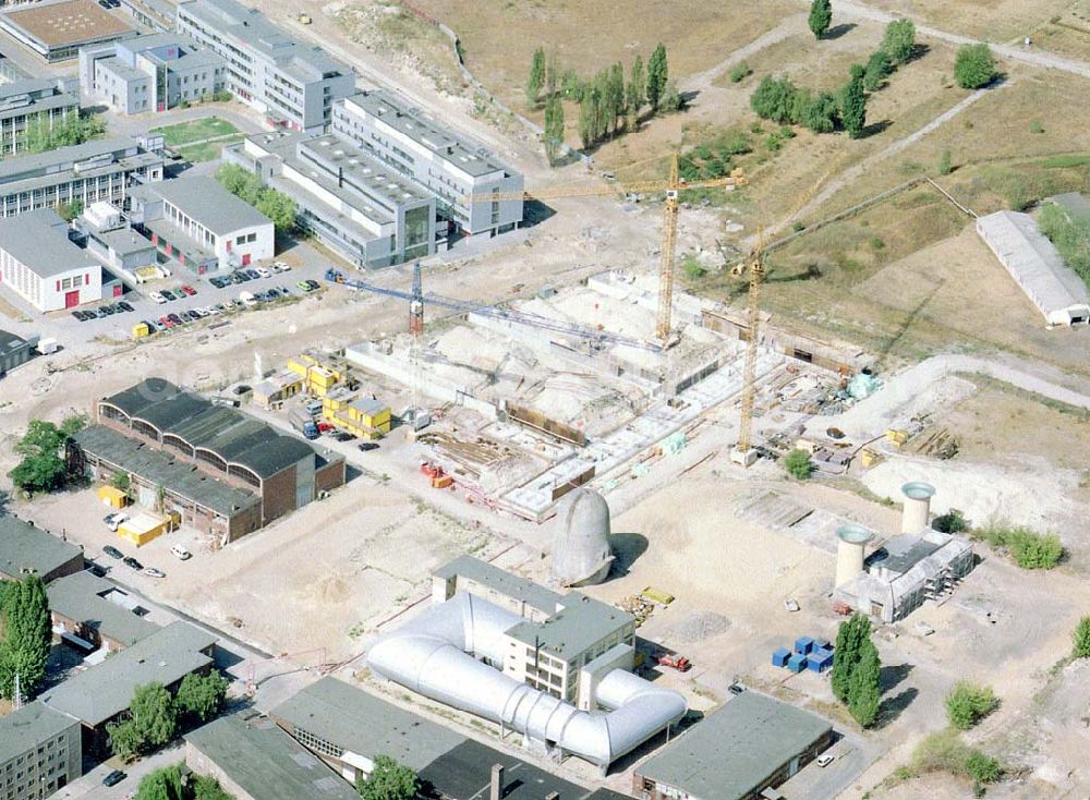 Berlin - Adlershof from above - Neubauprojekt der BAAG am alten Windkanal der ehem. Luftfahrtversuchsanstalt Johannisthal in Berlin-Adlershof.