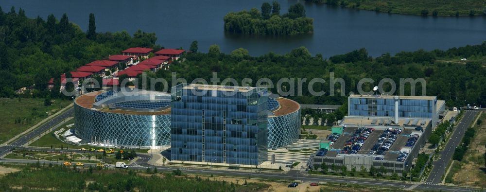 Aerial photograph Bukarest - New Development of Office and Administrative Complex Petrom City in on the Strada Coralilor in Bucharest Romania