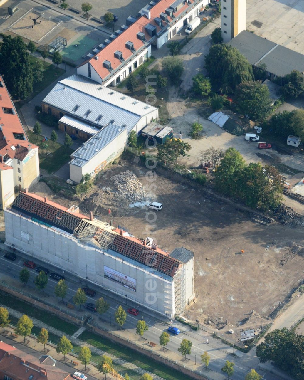 Potsdam from above - View of the new construction project Brockessches Palais in Potsdam in the state Brandenburg