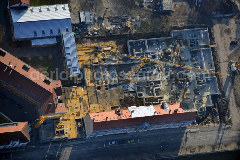 Aerial image Potsdam - View of the new construction project Brockessches Palais in Potsdam in the state Brandenburg