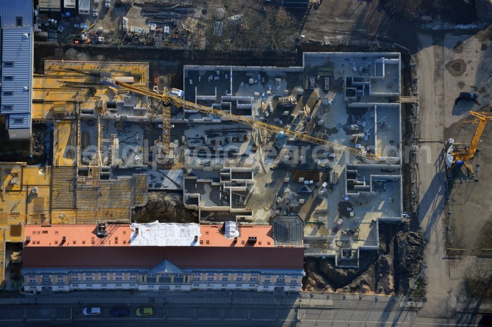 Aerial photograph Potsdam - View of the new construction project Brockessches Palais in Potsdam in the state Brandenburg