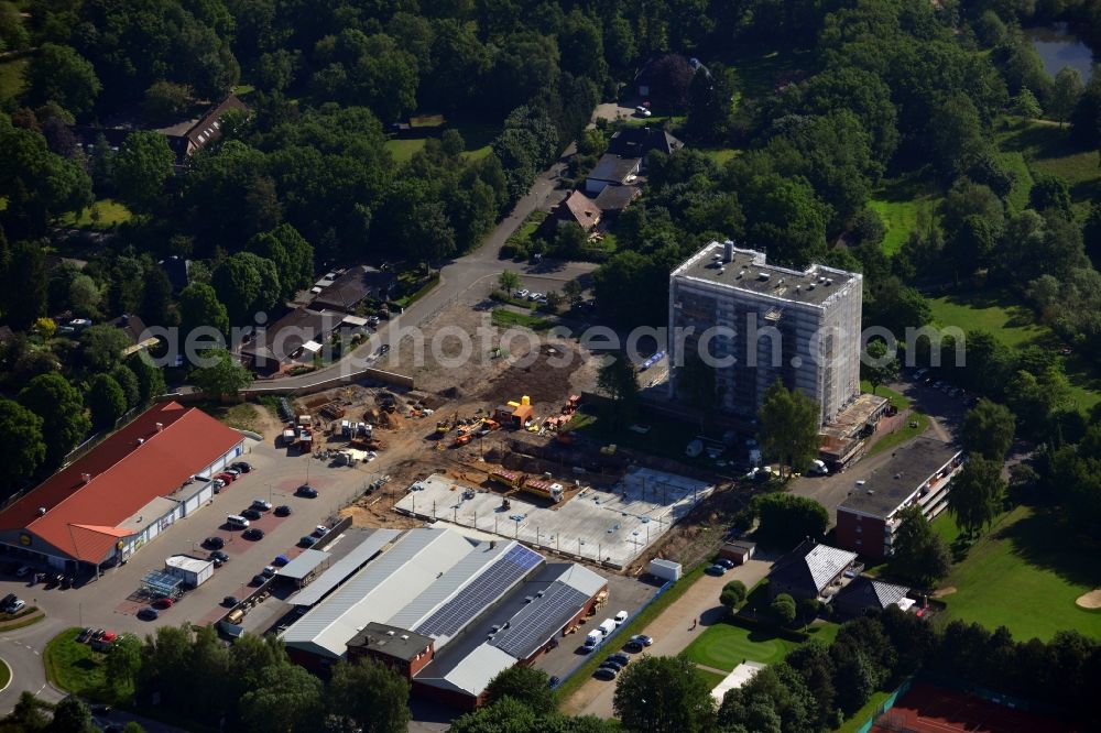 Bad Bramstedt from the bird's eye view: View of the new construction project of an EDEKA market in Bad Bramstedt in the state of Schleswig-Holstein