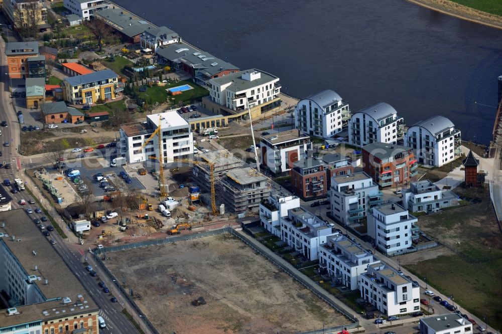 Aerial image Magdeburg - View of the new construction project Elbbahnhof in Magdeburg in the state of Saxony-Anhalt