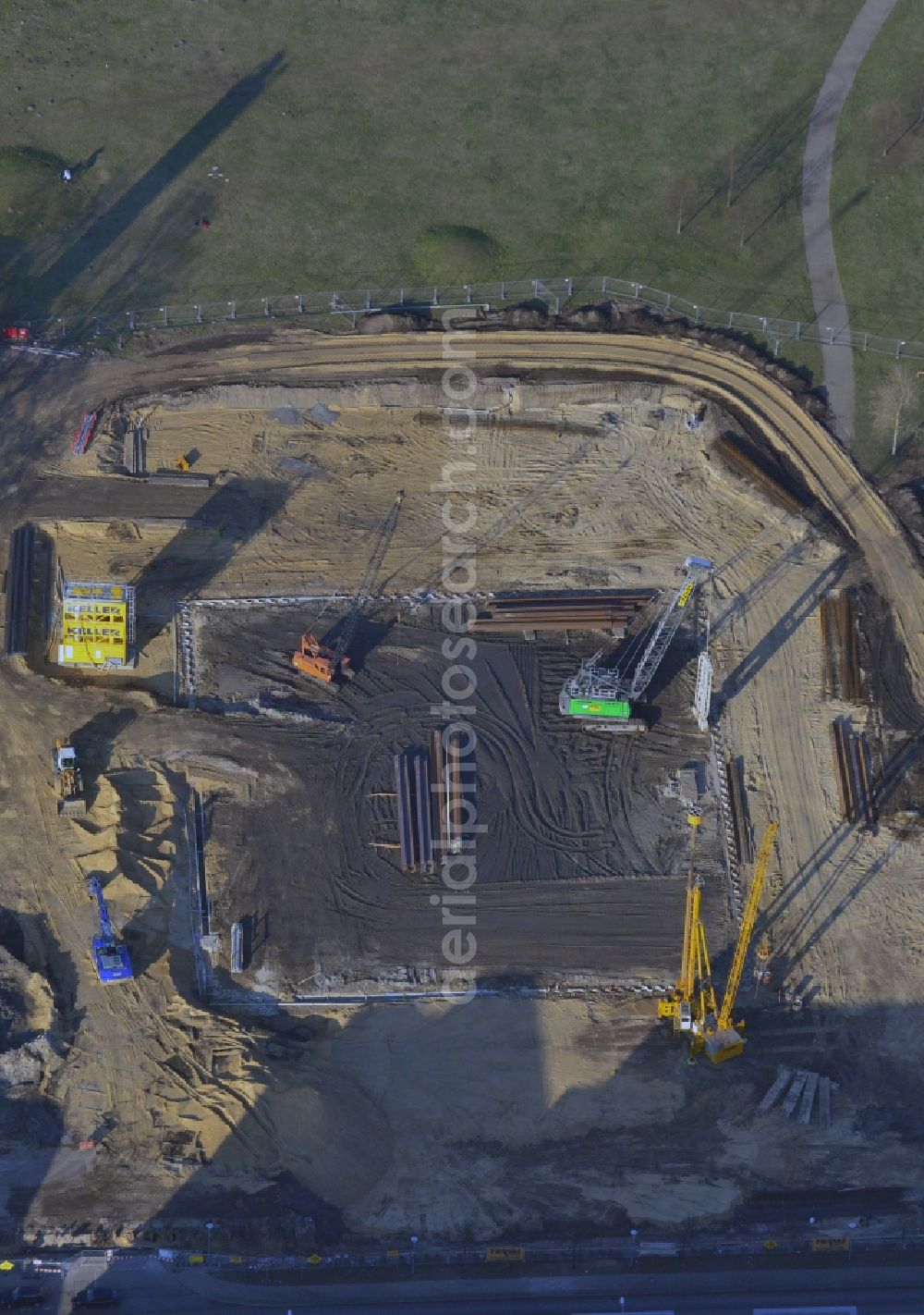 Aerial image Potsdam - View of the new construction project of the investment bank of the state Brandenburg in Potsdam