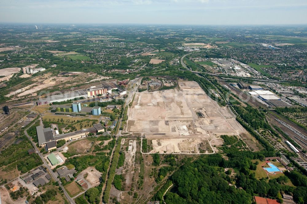 Aerial image Dortmund - View of the new construction project Logistik Park Westfalenhuette in Dortmund in the state of North Rhine-Westphalia