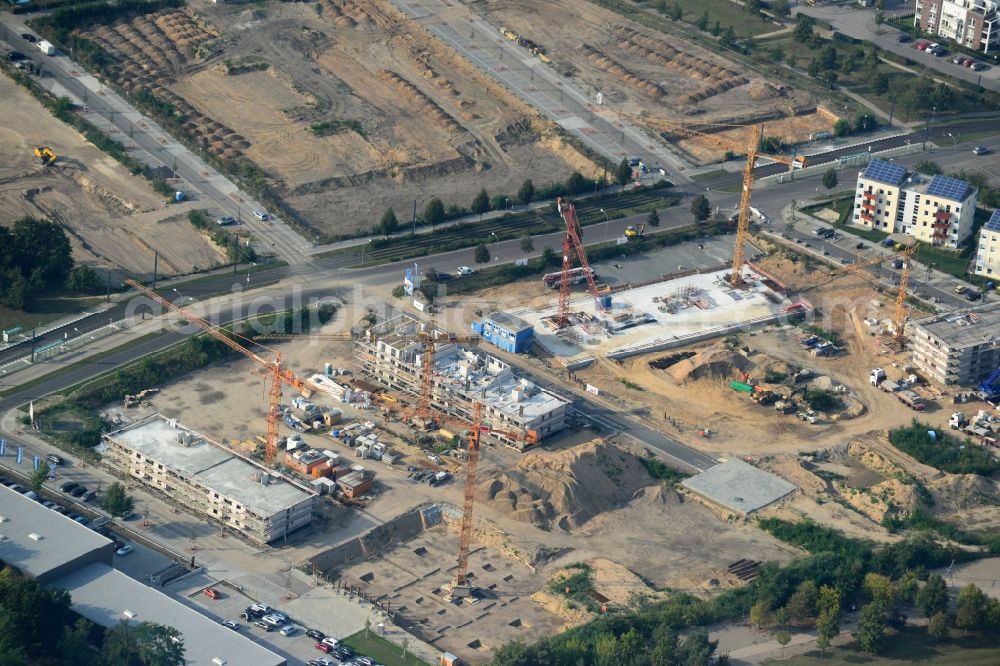 Potsdam from the bird's eye view: View of the new construction project Mies-van-der-Rohe-Str. in Potsdam in the state Brandenburg