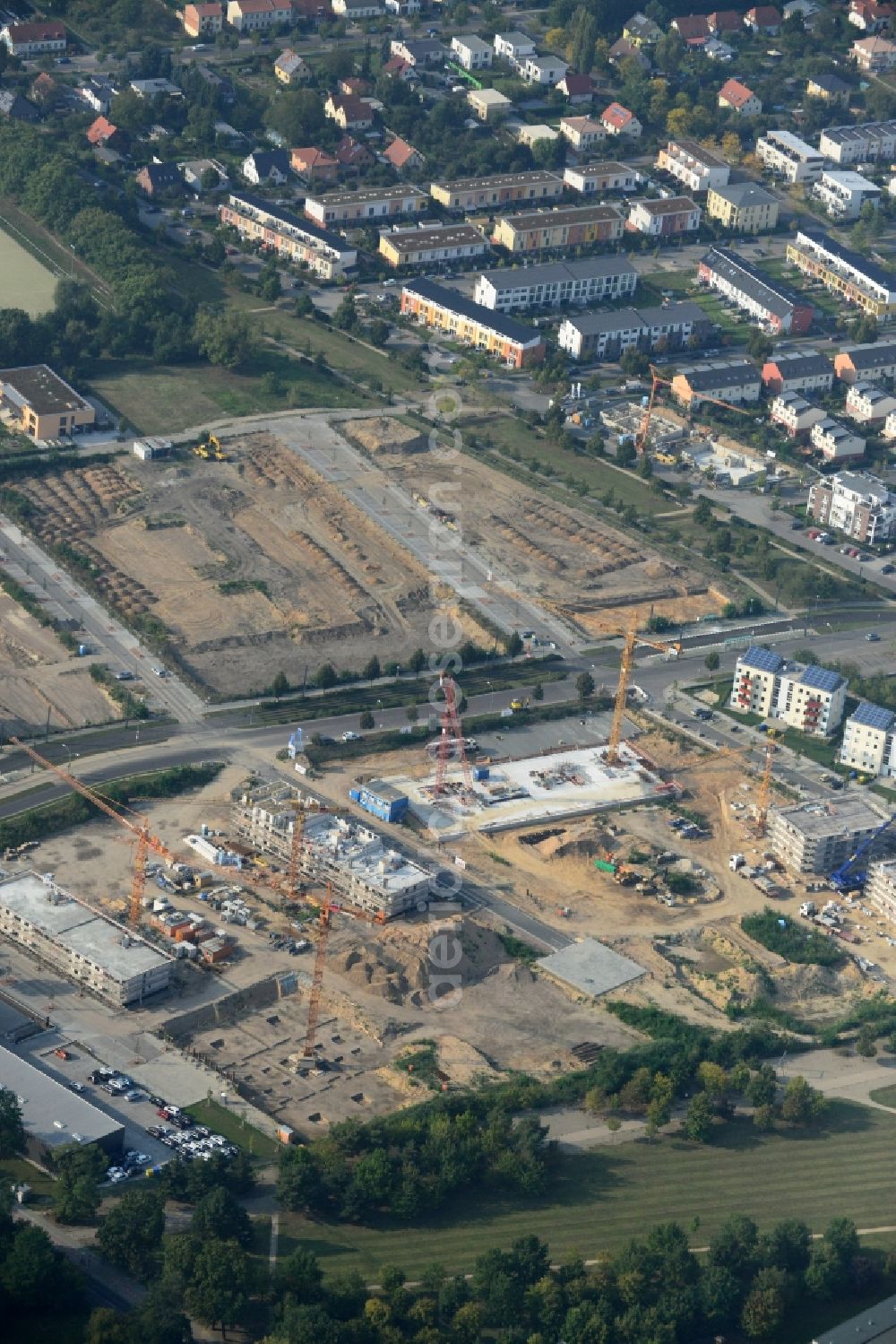 Aerial image Potsdam - View of the new construction project Mies-van-der-Rohe-Str. in Potsdam in the state Brandenburg