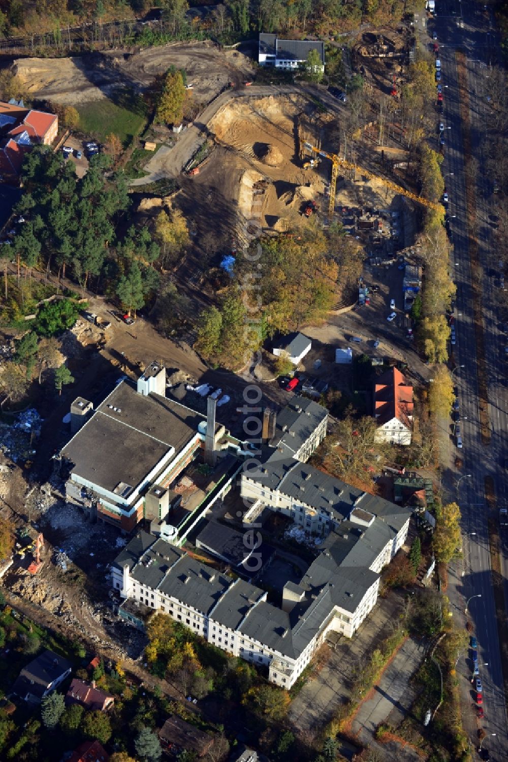 Berlin OT Dahlem from above - View of the new construction project Oskar-Helene-Park in the district of Dahlem in Berlin