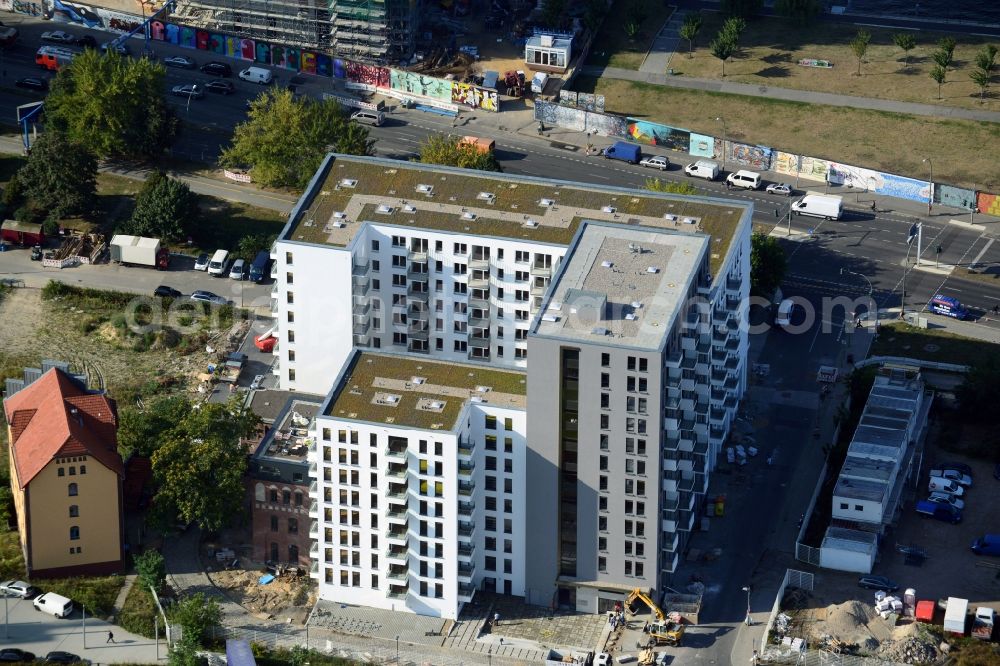 Berlin OT Friedrichshain from above - View of the new construction project Quartier am Postbahnhof in the district of Friedrichshain in Berlin