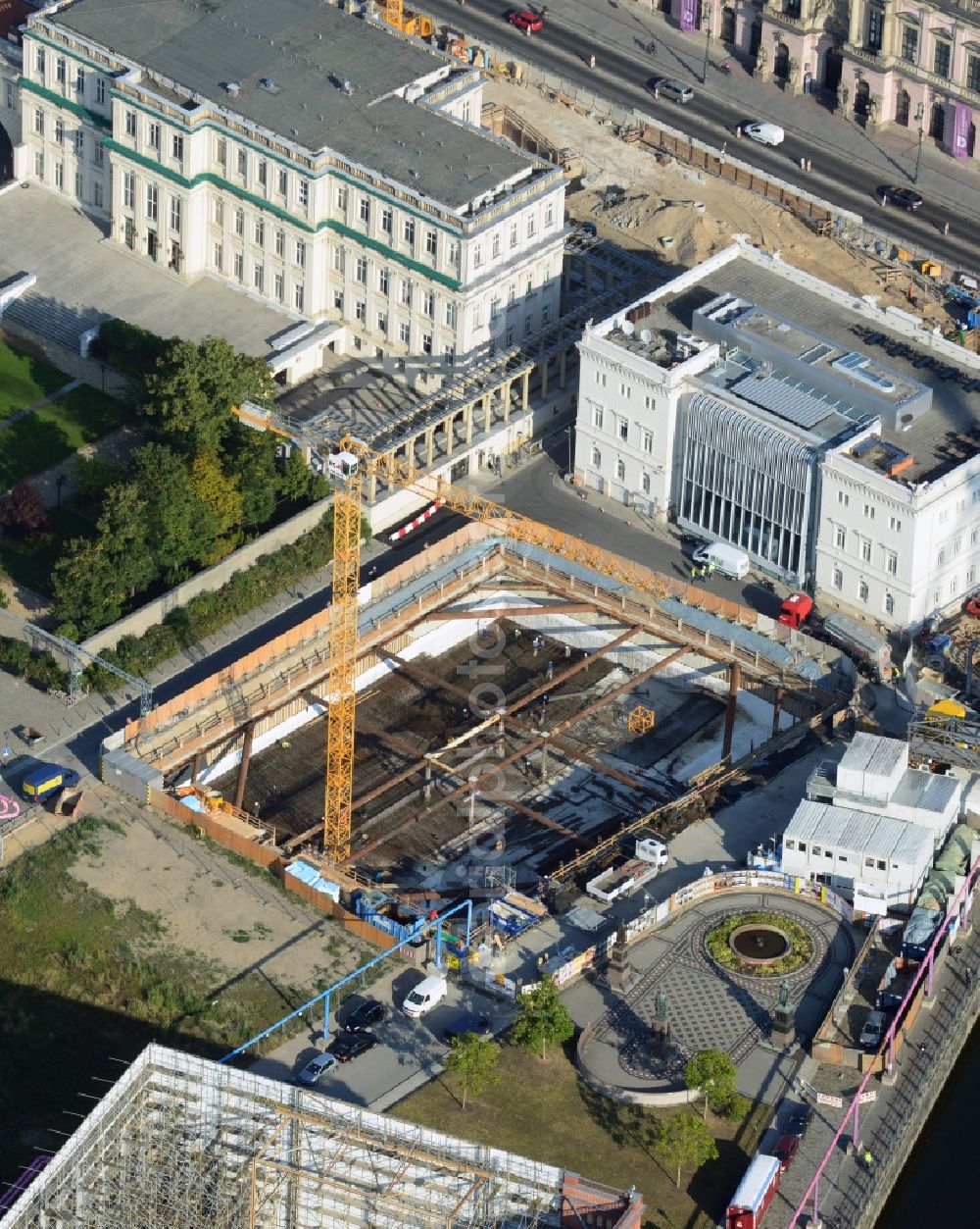 Berlin from the bird's eye view: View of the new construction project Am Schinkelplatz in Berlin