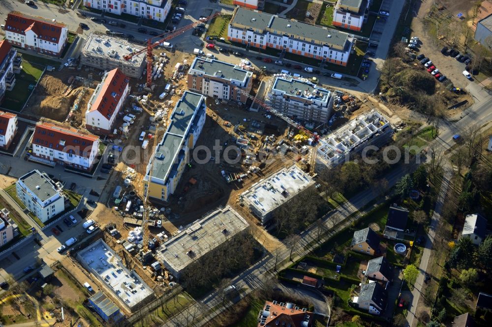 Glienicke/Nordbahn from the bird's eye view: View of the new construction project Sonnengarten Glienicke in Glienicke / Nordbahn in the state of Brandenburg