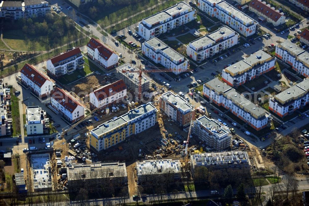 Aerial image Glienicke/Nordbahn - View of the new construction project Sonnengarten Glienicke in Glienicke / Nordbahn in the state of Brandenburg