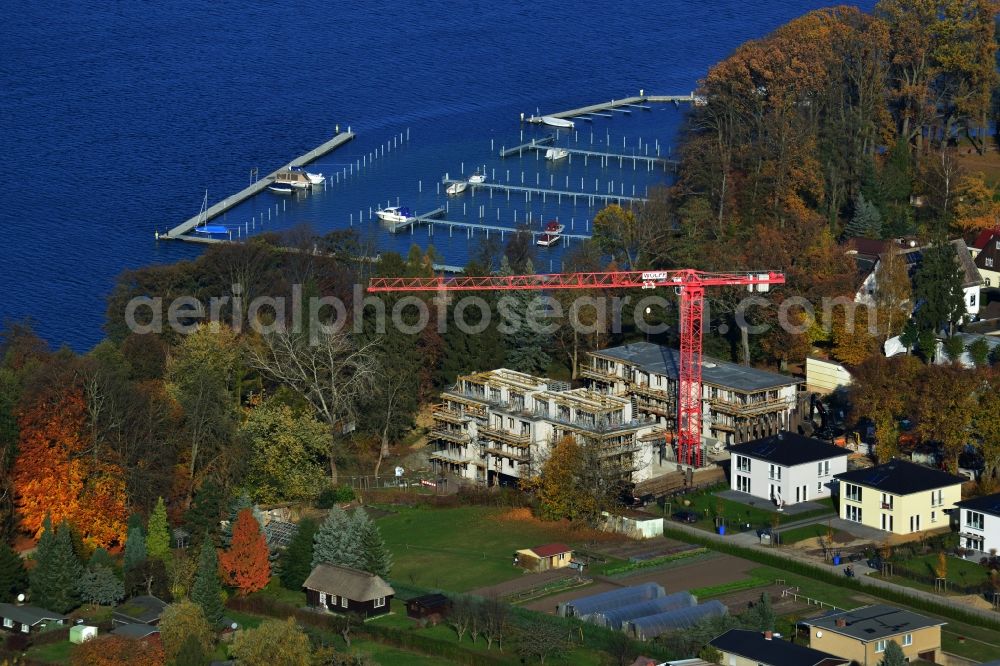 Schorfheide OT Altenhof from the bird's eye view: View of the new construction project Sports and wellness hotel Werbellinsee in the district Altenhof in Schorfheide in the state Brandenburg