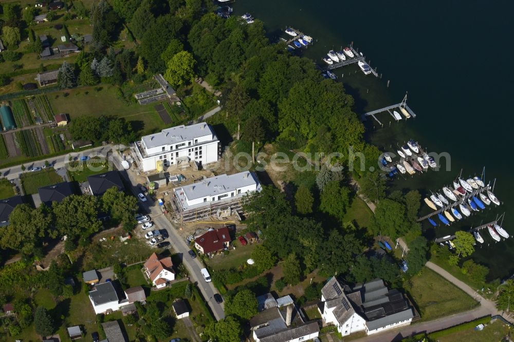 Aerial image Altenhof, Schorfheide - View of the new construction project Sports and wellness hotel Werbellinsee in the district Altenhof in Schorfheide in the state Brandenburg