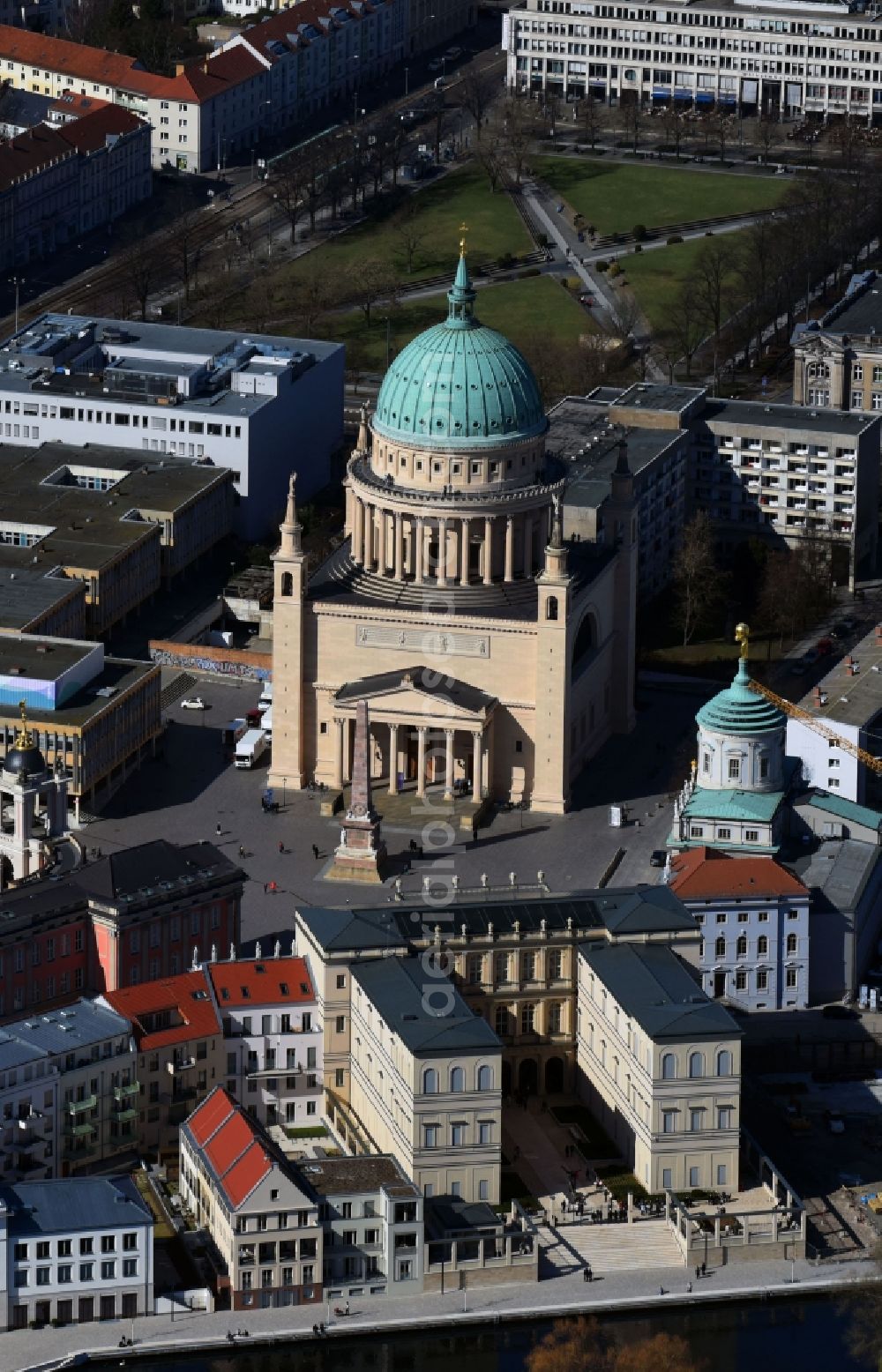 Aerial photograph Potsdam - New construction project Stadtschlossensemble in Potsdam in the state Brandenburg