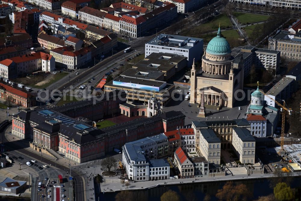 Potsdam from above - New construction project Stadtschlossensemble in Potsdam in the state Brandenburg