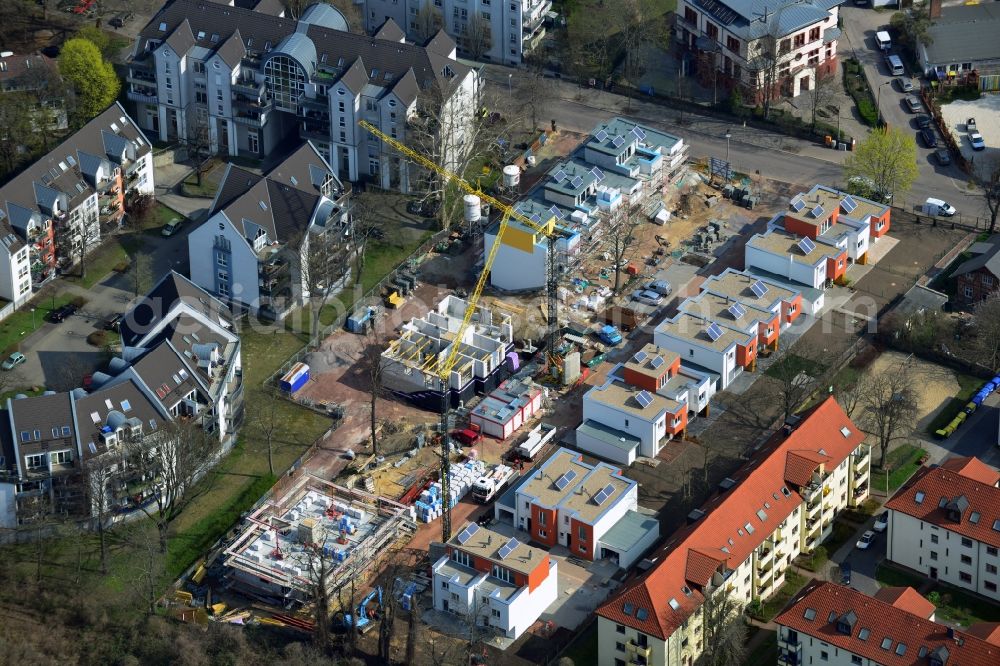 Aerial photograph Magdeburg OT Buckau - View of the new construction project City villa and City houses Porsestrasse in the district of Buckau in Magdeburg in the state of Saxony-Anhalt