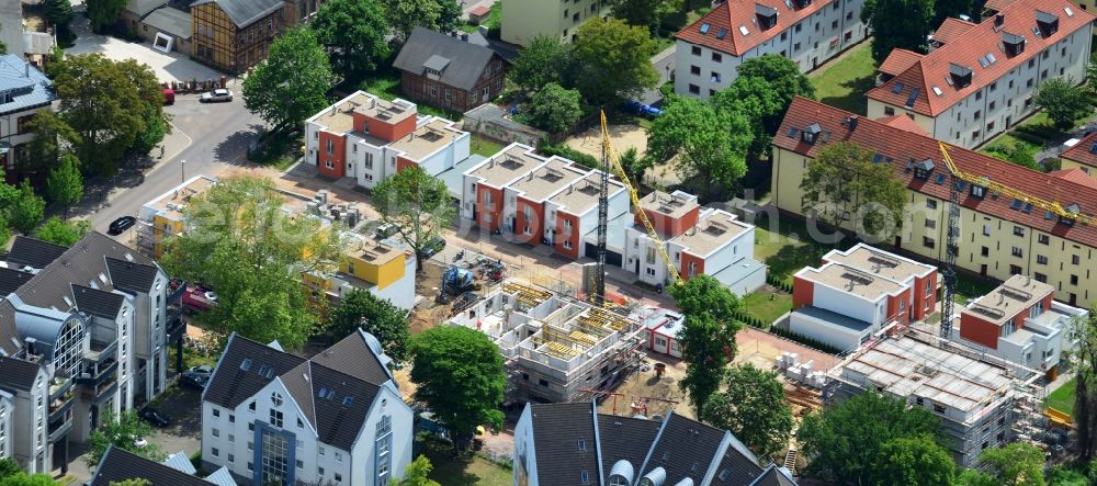 Aerial image Magdeburg OT Buckau - View of the new construction project City villa and City houses Porsestrasse in the district of Buckau in Magdeburg in the state of Saxony-Anhalt