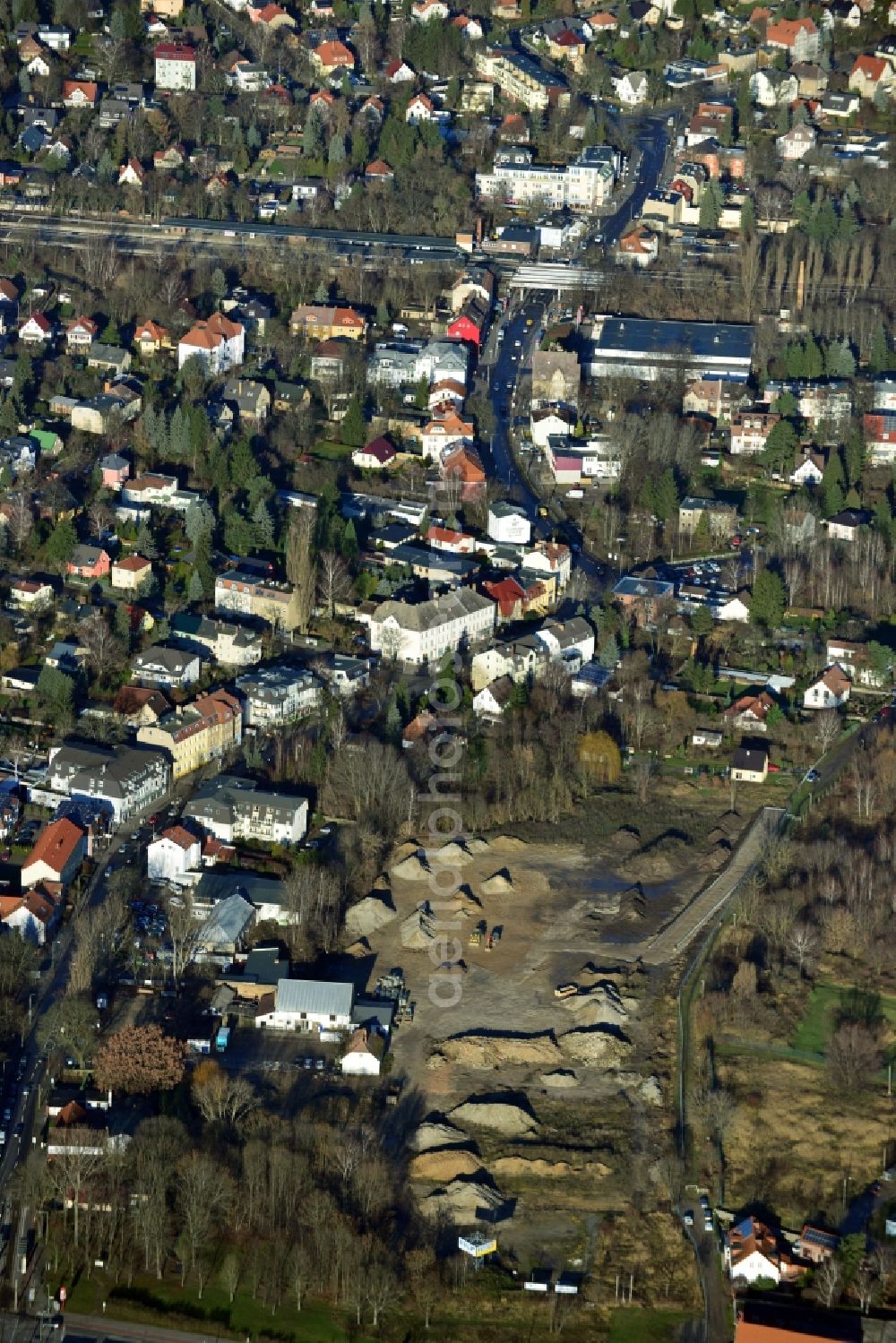 Berlin OT Mahlsdorf from the bird's eye view: View of the new construction project Living in the old Mahlsdorf in Berlin