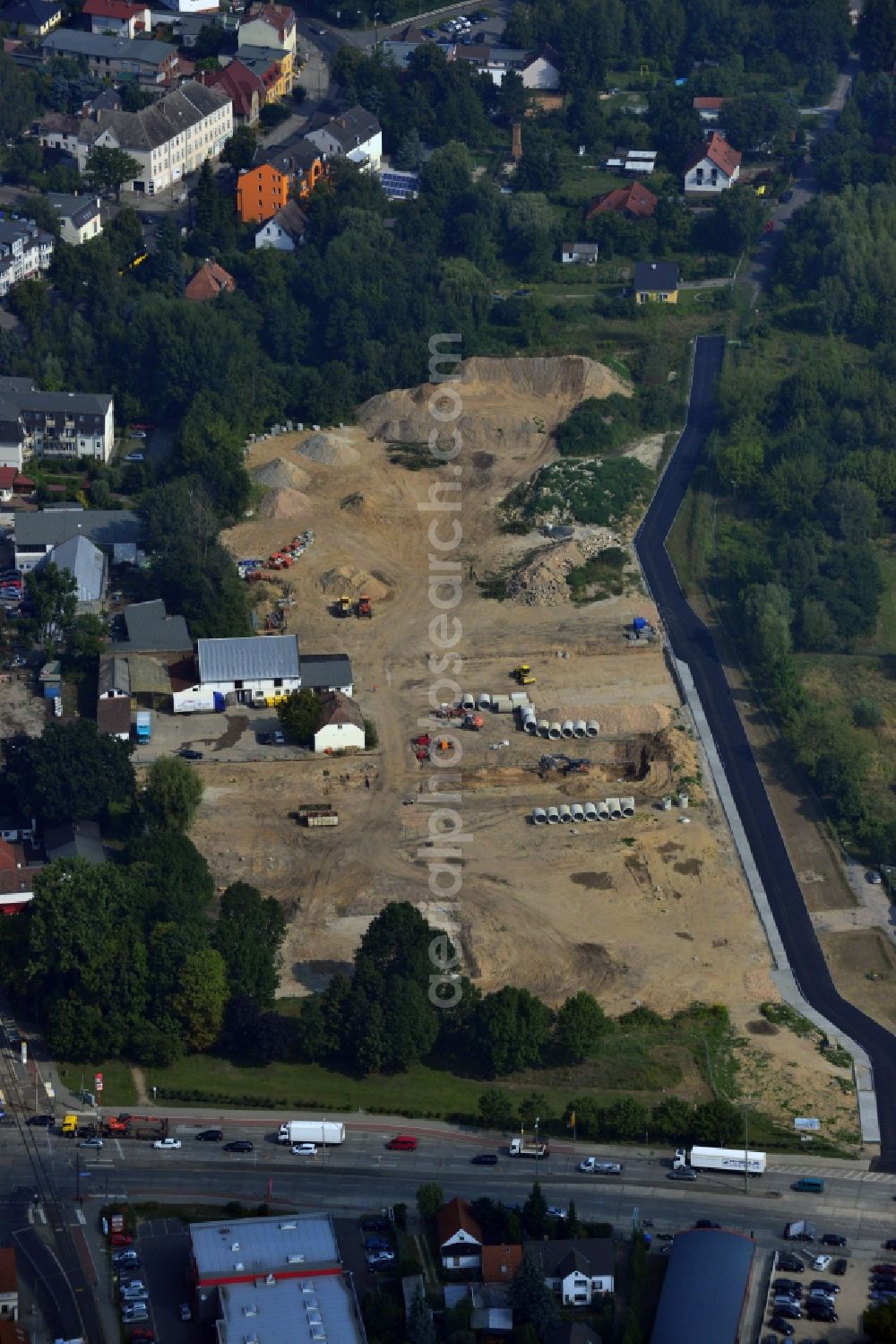 Berlin OT Mahlsdorf from above - View of the new construction project Living in the old Mahlsdorf in Berlin