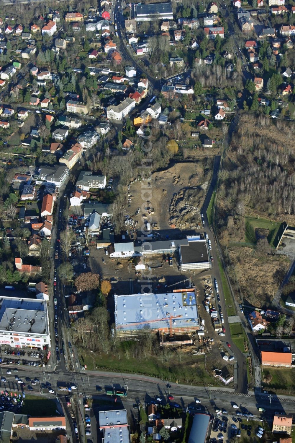 Aerial image Berlin Mahlsdorf - View of the new construction project Living in the old Mahlsdorf in Berlin