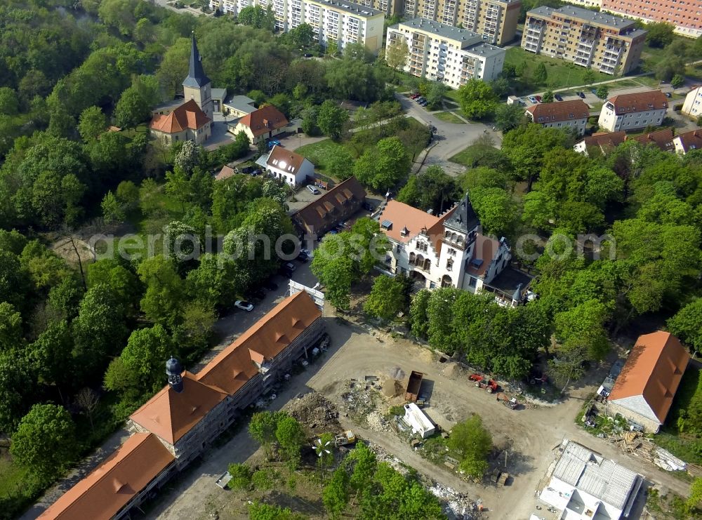 Halle (Saale) OT Neustadt from above - View of the new construction project Living at the Castle Passendorf in the district of Neustadt in Halle ( Saale ) in the state Saxony-Anhalt