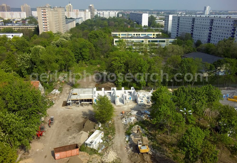 Halle (Saale) OT Neustadt from the bird's eye view: View of the new construction project Living at the Castle Passendorf in the district of Neustadt in Halle ( Saale ) in the state Saxony-Anhalt