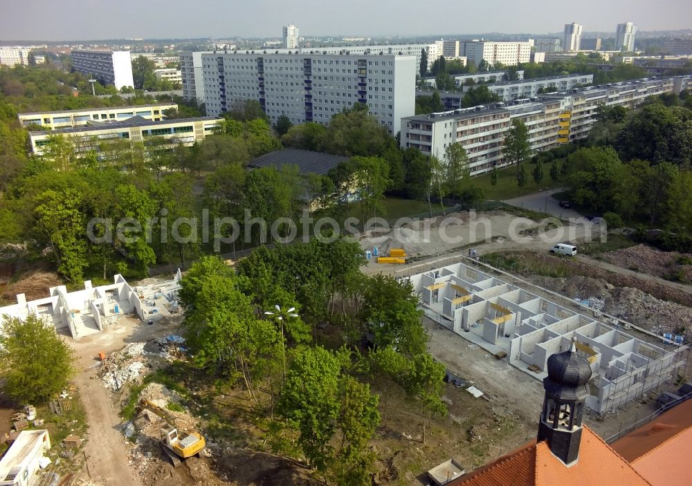 Aerial image Halle (Saale) OT Neustadt - View of the new construction project Living at the Castle Passendorf in the district of Neustadt in Halle ( Saale ) in the state Saxony-Anhalt