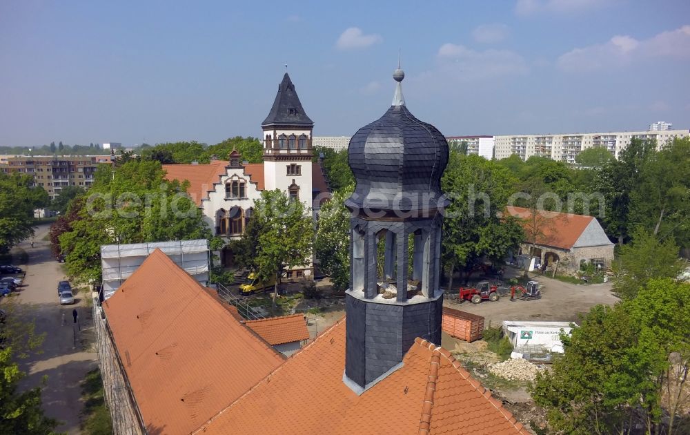 Aerial photograph Halle (Saale) OT Neustadt - View of the new construction project Living at the Castle Passendorf in the district of Neustadt in Halle ( Saale ) in the state Saxony-Anhalt