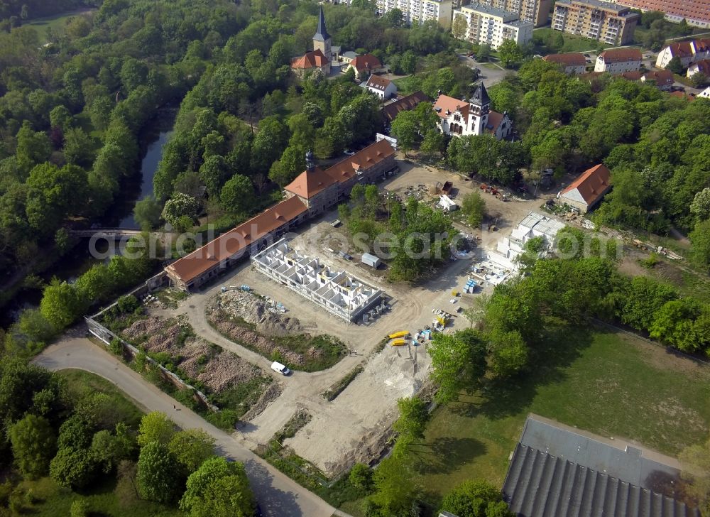 Halle (Saale) OT Neustadt from the bird's eye view: View of the new construction project Living at the Castle Passendorf in the district of Neustadt in Halle ( Saale ) in the state Saxony-Anhalt